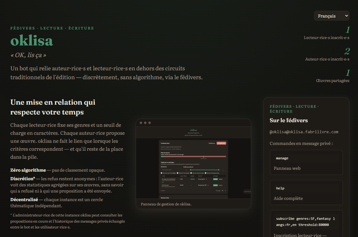 oklisa : création d’un bot pour relier lecture et écriture via ActivityPub